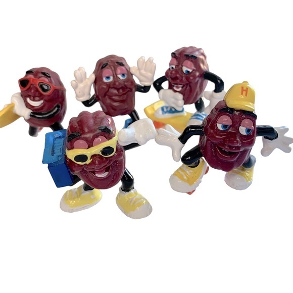 California Raisins 1988 Vintage Retro a figurines Given out by Hardee’s set of 5 - Picture 1 of 12